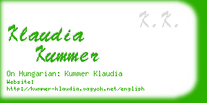 klaudia kummer business card